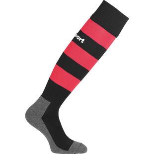 MEIAS UHLSPORT TEAM PRO ESSENTIAL STRIPE (preto/vermelho)