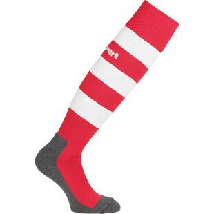 MEIAS UHLSPORT TEAM PRO ESSENTIAL STRIPE (vermelho/branco)